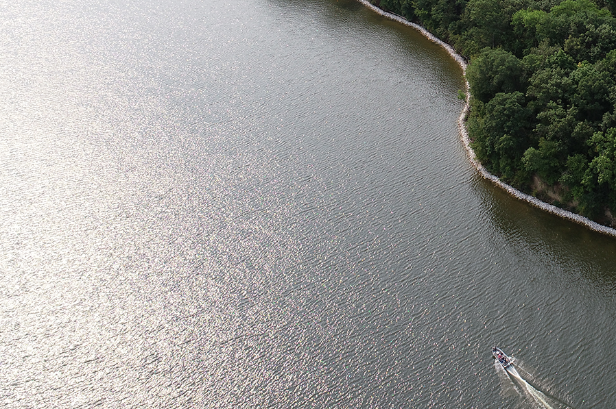 Photo of a boat on Lake Bloomington